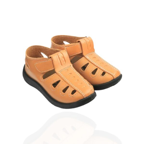 kids soft leather sandals tan color